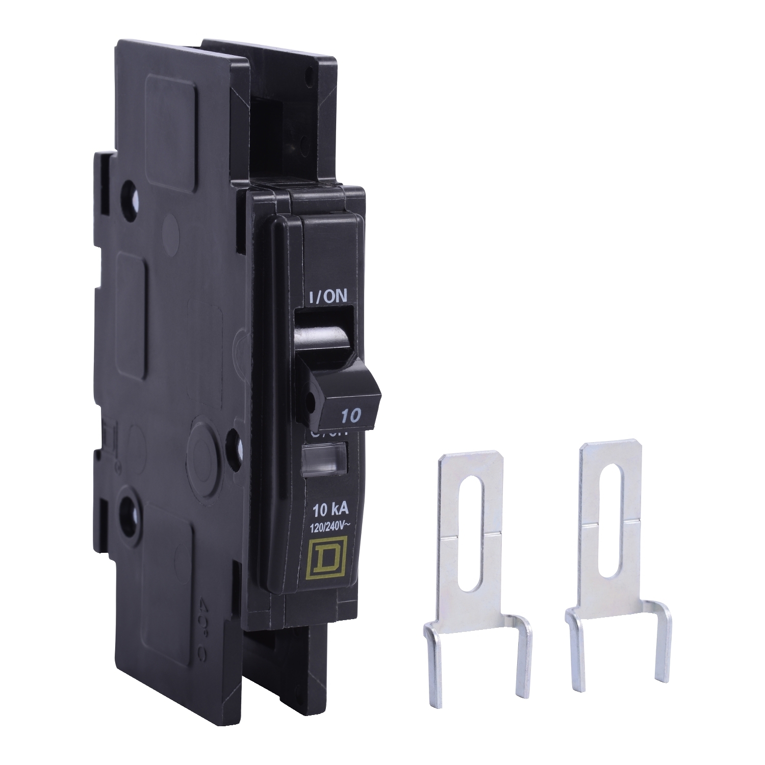 Mini circuit breaker, QOU, 10A, 1 pole, 120/240 VAC, 10kA, ring terminal