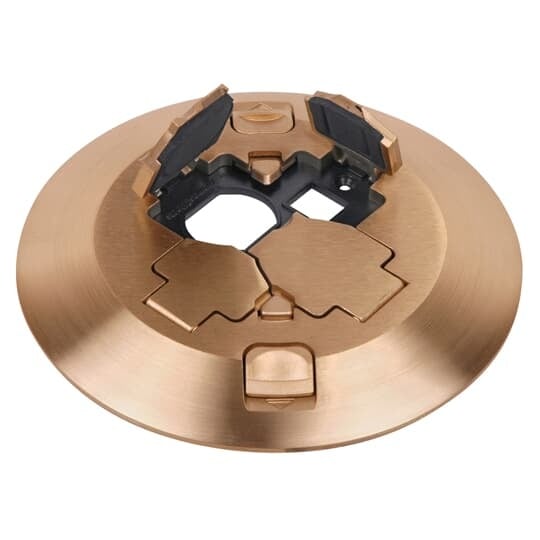 Poke-Through Cover, 7-1/2 Inch Diameter, Brass with Brushed Finish
