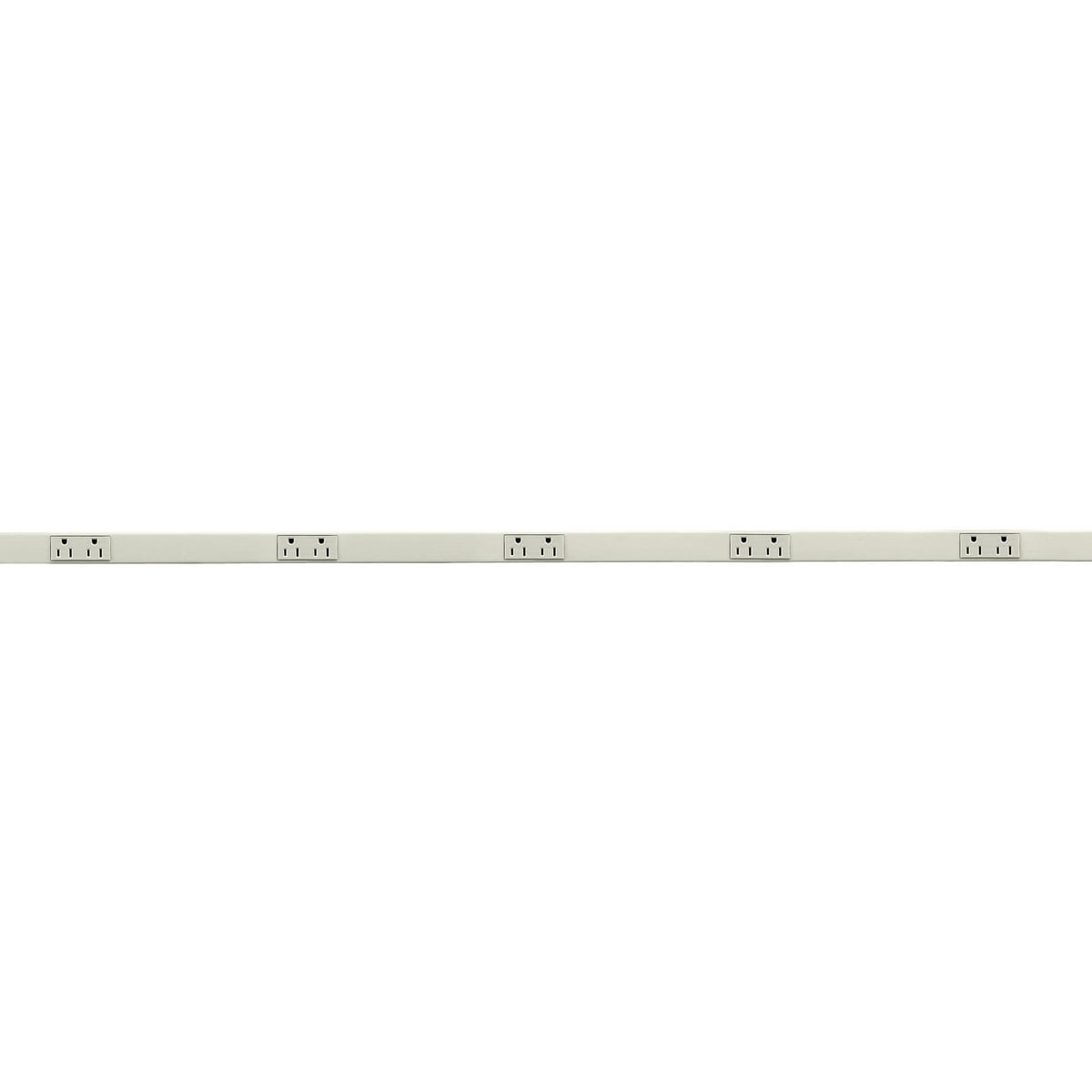 Metal PlugTrak, 15A 2 Circuit, 8 Receptacle, 5' Length, Ivory
