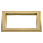 Flush Concrete Floor Box Series, 2-Gang Carpet Flange, Rectangular, 6.00" X 8.14", Brushed Brass