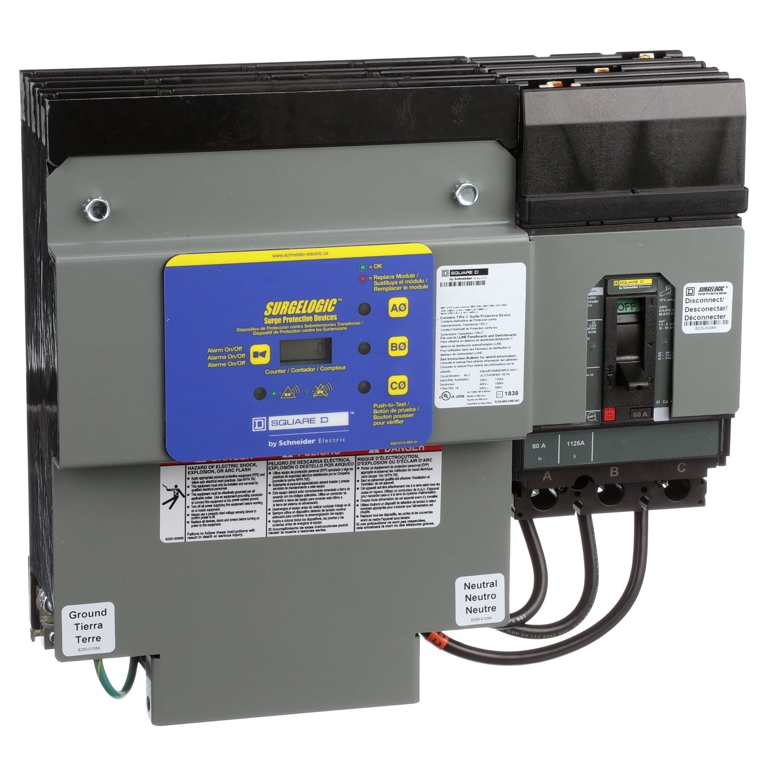 Surge protection device, Surgelogic, HR, 240kA, 480Y/277VAC, 3 phase, 4 wire, SPD type 2