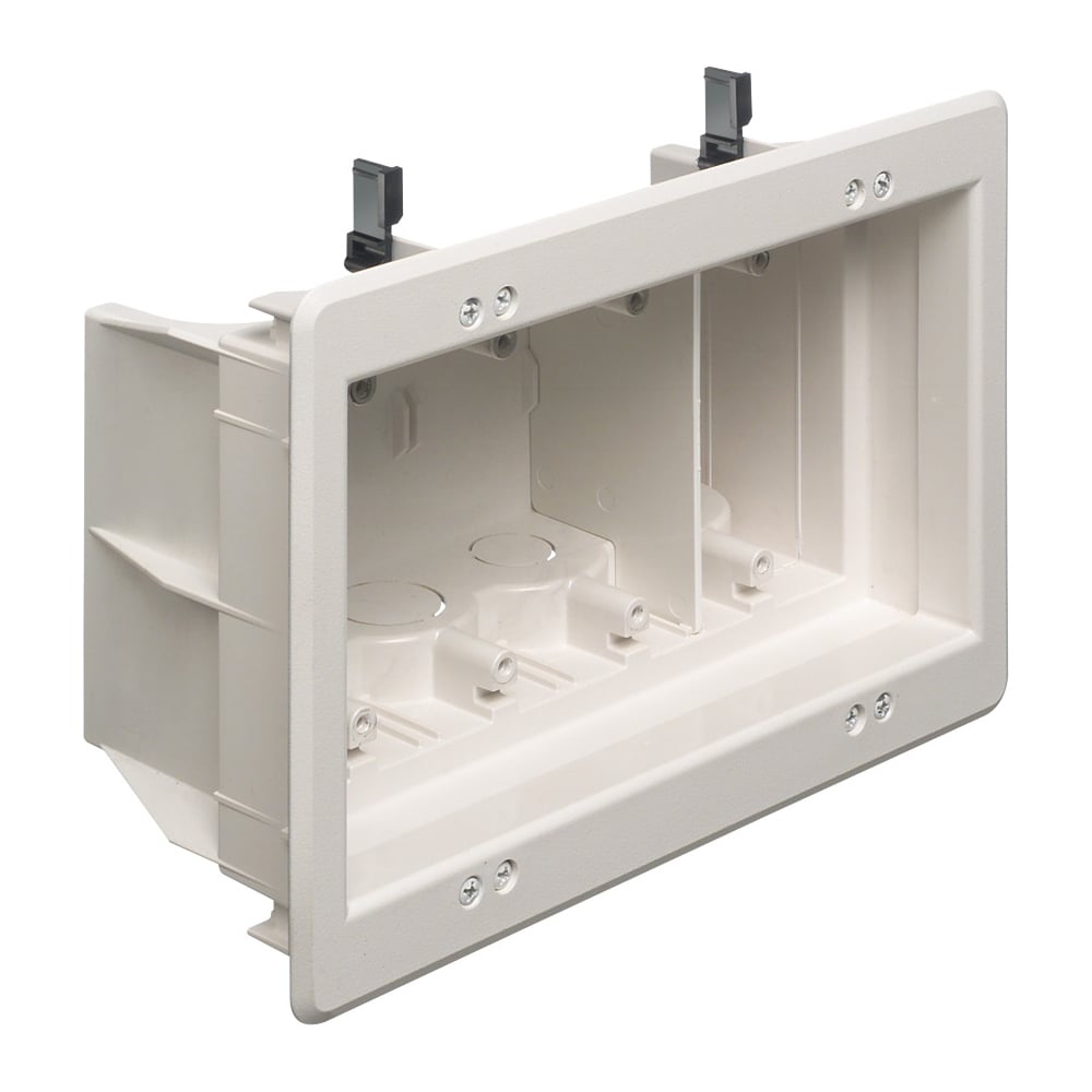 Recessed indoor inbox for new and retrofit construction. 2 hour fire rating. Four Gang. White