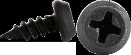 7 x 7/16" Pan Head Framing, Sharp Point Metal Piercing, Phillips, Black,Jar