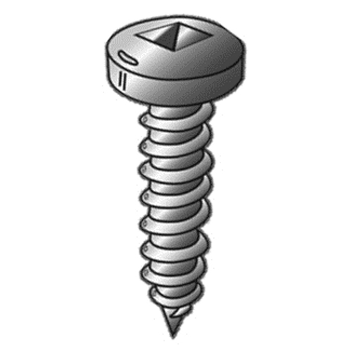 10 x 5/8" Sheet Metal Screws, Pan Head, Square Drive, Zinc