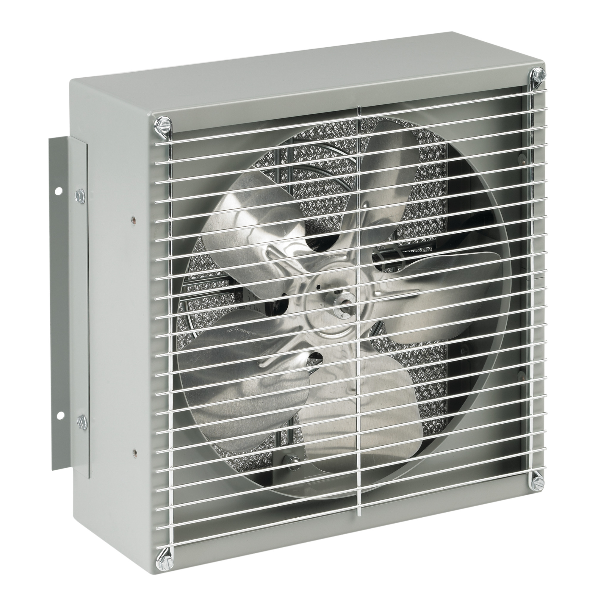 Filter Box Fans, 10.13x10.13x4.50, Lt Gray, Steel, Aluminum Filter