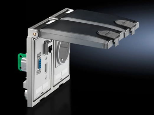 Interface flaps, modular, Mounting frame, double, with plastic flap (semi-transparent)