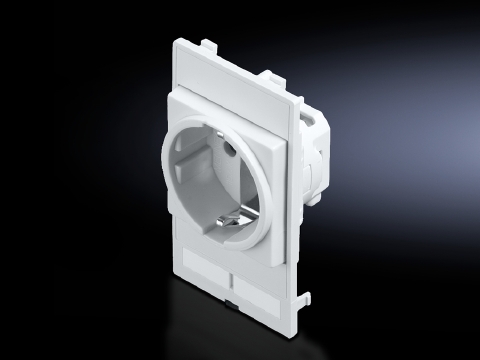 Interface flaps, modular, Socket modules Germany (VDE), spring-action terminals max. 2 x 2.5 mm, connection at rear