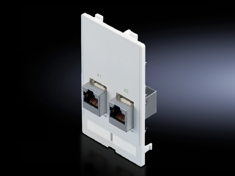 Interface flaps, modular, Interface inserts 2 x RJ 45 (jack/jack, Cat. 5e)