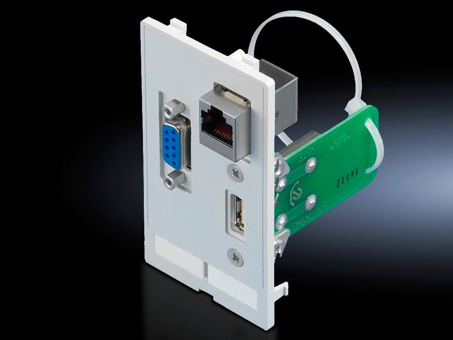 SZ Interface flap, modular, interface inserts, USB A, jack/jack, RJ 45, jack/jack Cat 5e, SUB-D9, jack/pin
