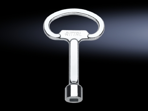 Enclosure key, Double-bit key no. 5, 8 mm triangular, 8mm square, 7 mm triangular, 7 mm square