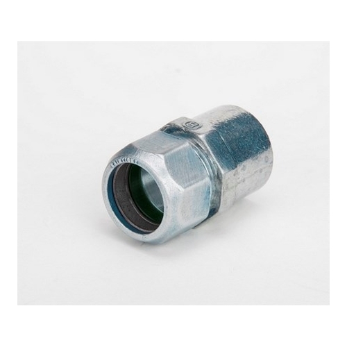 Combination coupling for transitioning between 3/4" Rigid or IMC raceways to 3/4" EMT in wet or dry locations. Listed for use in wet locations. Raintight. Patented