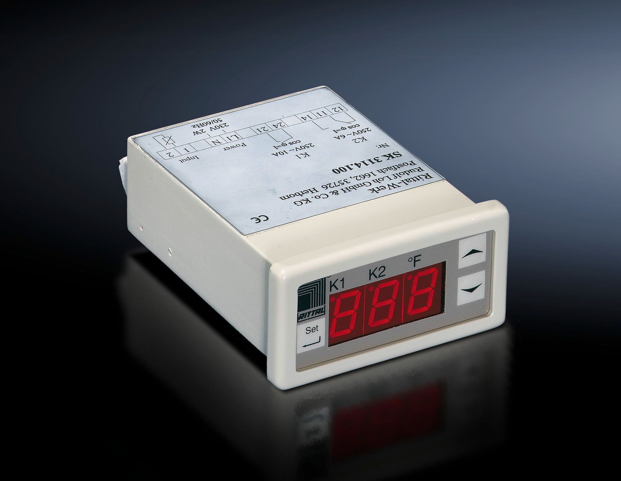 SK Digital enclosure internal , temperature display and thermostat, 100-230 V, 1PH, 50/60 Hz, 24-60 V (DC), Installation depth: 100 mm