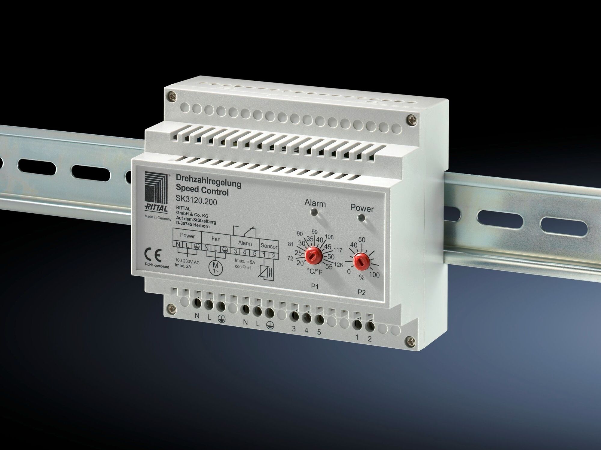 SK speed control unit , for filter fans and Air/air heat exchanger, 100 - 230 V, WHD: 105 x 90.5 x 60.2 mm