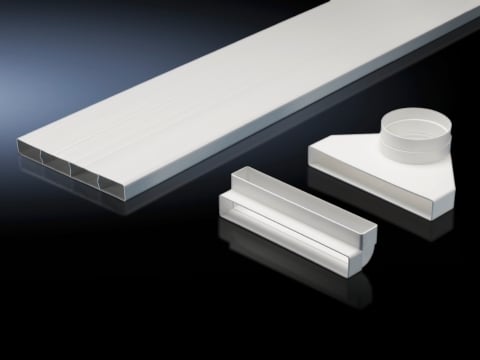 Shallow air duct system, For roof-mounted cooling units and roof-mounted air/water heat exchangers