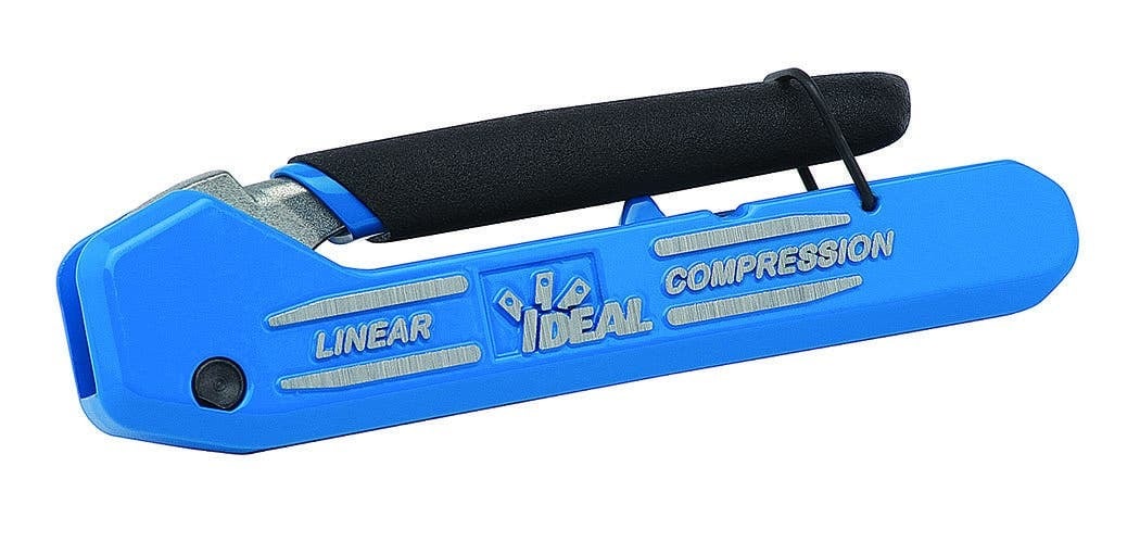 LinearX 3 F/BNC/RCA Compression Tool, Rugged Zinc Die-Cast, Included: (4) RTQ RG-6 Weatherproof F-Compression Connectors, Power Coated Paint Finish