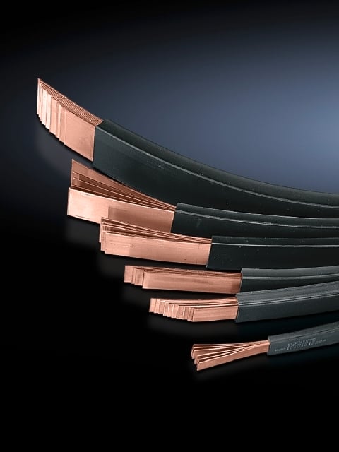 3573005 Laminated Grounding Busbar, 2000 mm L x 1.3 in W, Electrolyte Copper/Vinyl