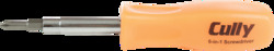 6-In-1 Economy Screwdriver, Phillips (#1 and #2), Slotted (1/4 and 3/16") and Hex (1/4 and 5/16"), Orange