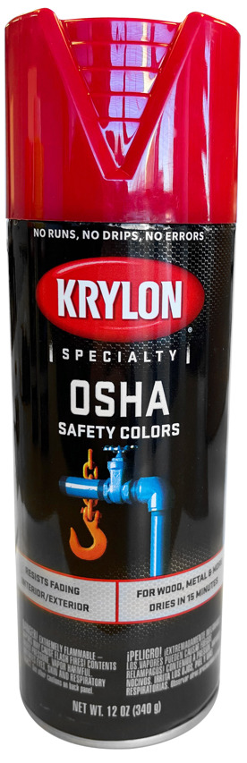 Krylon OSHA Safety Colors, OSHA Red, 16 oz can, 12 oz fill