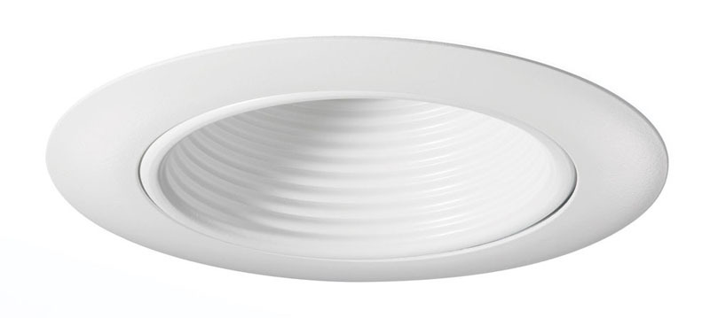 3 1/4" Deep Downlight Baffle. White Baffle, White Trim Ring