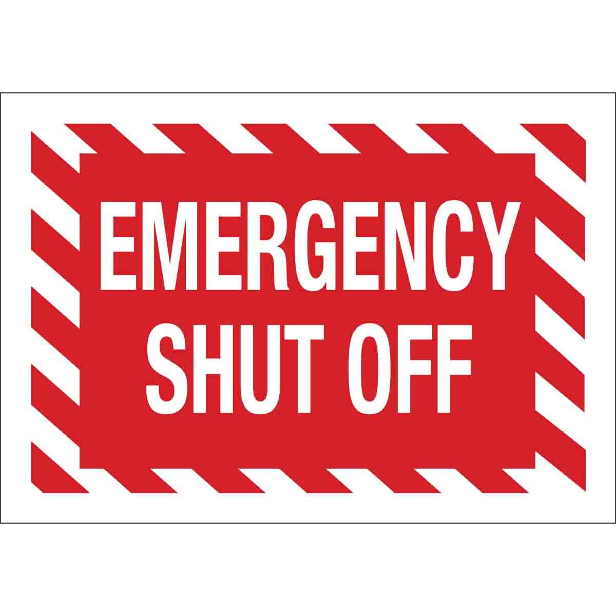 Sign,B401,10x7,EMERGENCY SHU,1EA