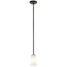 The Armida(TM) 8in; 1 light mini pendant features a contemporary look with clean lines with its Olde Bronze finish and satin etched white glass. The Armida is perfect in several aesthetic environments including transitional and modern.
