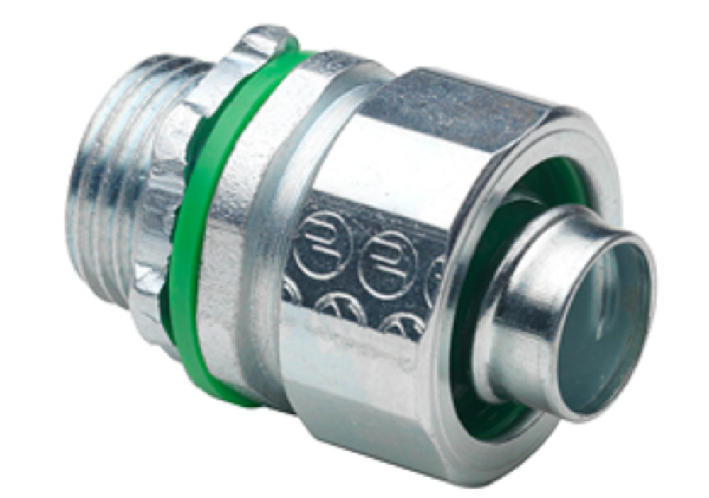 Connector, Liquid Tight, Straight, US Steel, Size 1 Inch