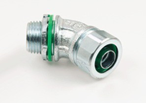Connector, Liquid Tight, 45 Degree, US Steel, Size 2 Inch, Insulated Throat
