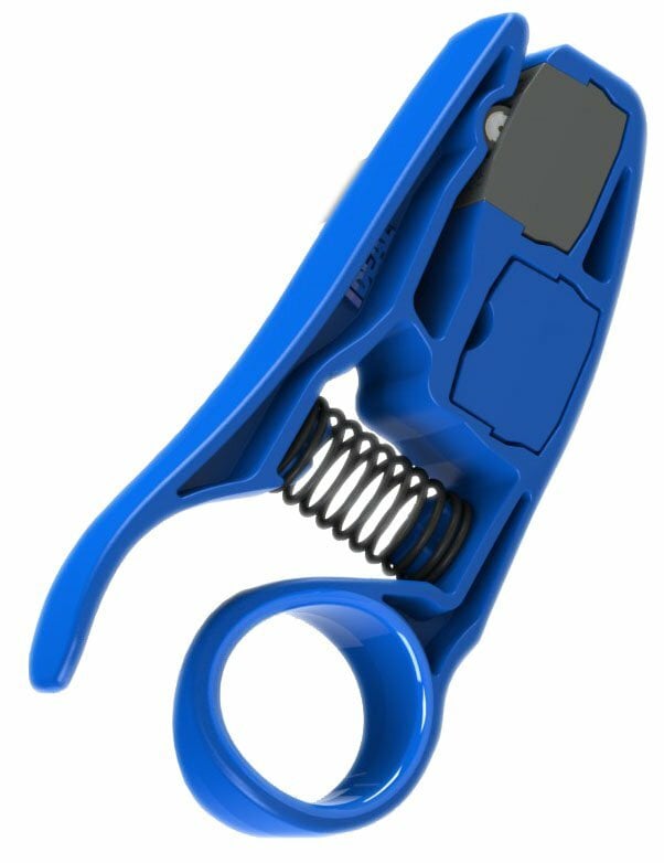 PrepPRO Coax/UTP Cable Stripper, Included: Coax (Gray) And UTP/STP (Blue) Cartridges, Works On RG-6/RG-6 Quad/RG-59/RG-59 Quad/RG-6 Plenum Coax Cables