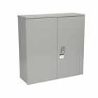 Eaton B-Line series CT hinged cover, 3R, 12 gauge steel, ANSI 61 gray paint finish, Galvanize steel, Surface mount, 1P or 3P, Two over lapping doors