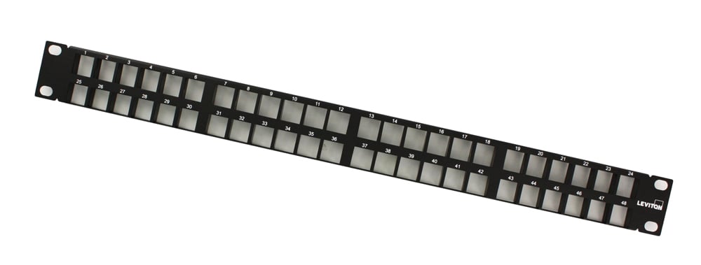 49255-Q48 QuickPort 1-RU Flat High Density Unloaded Patch Panel, 48 Ports, Steel