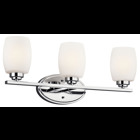 Named after famed furniture designer Eileen Gray, this 3 light wall fixture from the Eileen(TM) Collection features a clean, straight linear construction. The clean, polished elegance of the Chrome finish and Etched Opal Glass creates an ideal complement for your home.