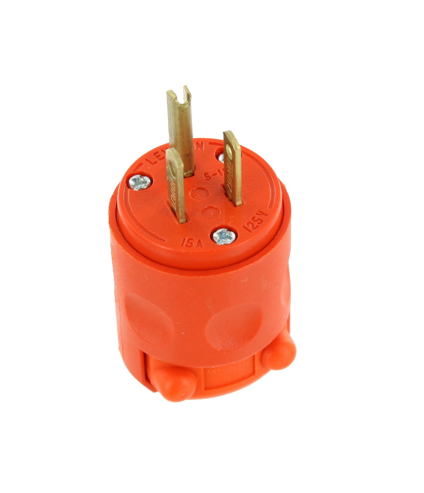 15 Amp, 125 Volt, 3 Wire Plug, Orange