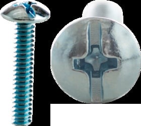 6-32 x 2" Machine Screws, Truss Head, Combo Phillips/Slotted, Zinc Plated,Jar