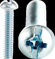 1/4-20 x 1-1/4" Machine Screws, Round Head, Combo Phillips/Slotted, Zinc Plated,Jar