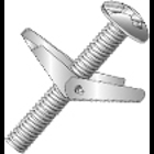 3/16 (10-24) x 3" Toggle Bolts and Wings, Mushroom Head, Phillips/Slotted, Zinc Plated