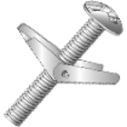 3/16 (10-24) x 3" Toggle Bolts and Wings, Mushroom Head, Phillips/Slotted, Zinc Plated