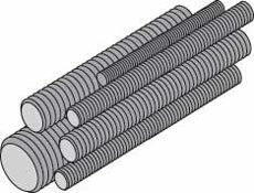 3/8"-16 x 10' Threaded Rod, Zinc