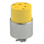 20 Amp, 250 Volt, NEMA 6-20R, 2P, 3W, Connector, Straight Blade, Commercial Grade, Armored, Grounding - Steel