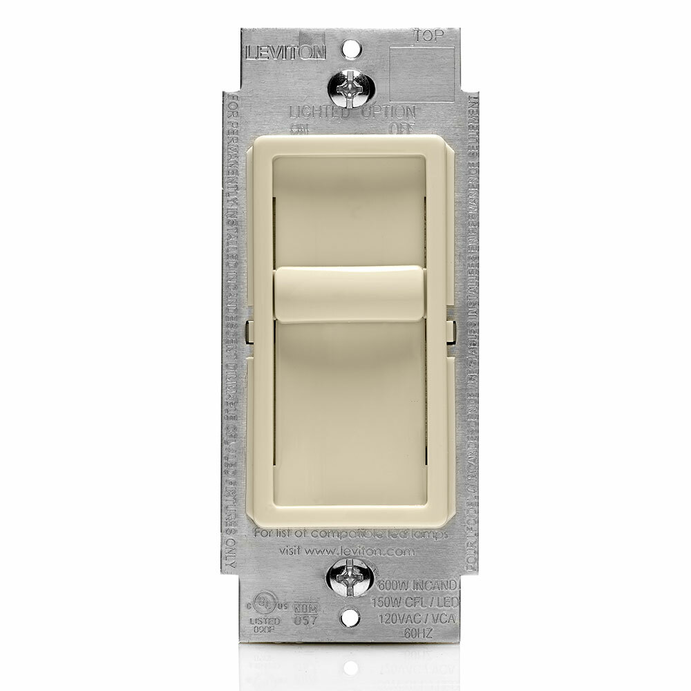 SureSlide Universal 150W LED/CFL Incandescent Slide-To-Off Dimmer Light Almond