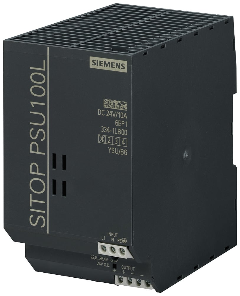 SITOP PSU100L 24 V/10 A STABILIZED POWER SUPPLY INPUT 120/230 V AC OUTPUT 24 V/10 A DC