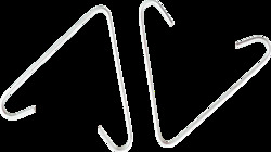 10 Gauge Side Mount V-Hooks, Fluorescent Fixture Hangers, Zinc Plated