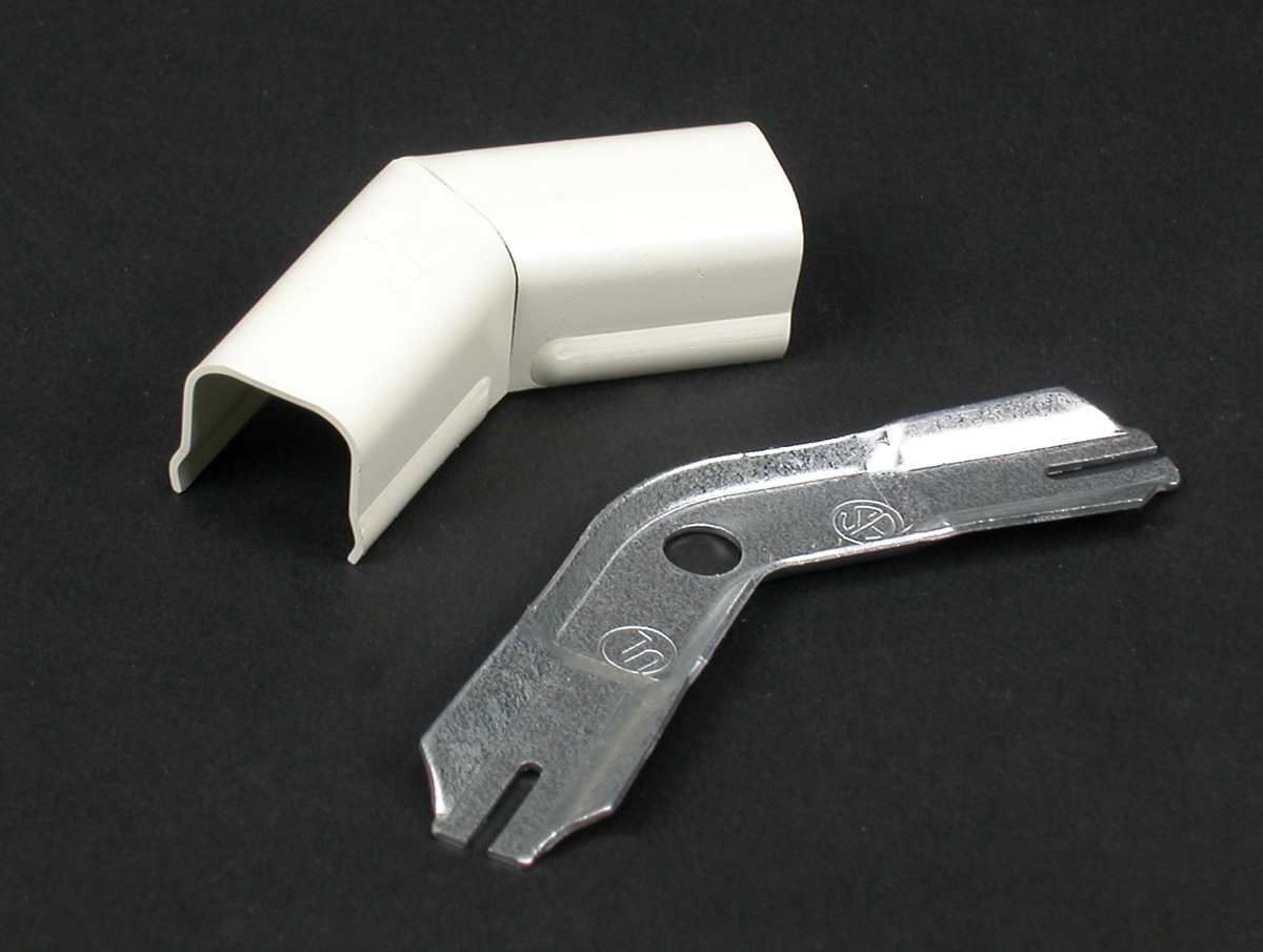 Flat Elbow Fitting; Steel, White