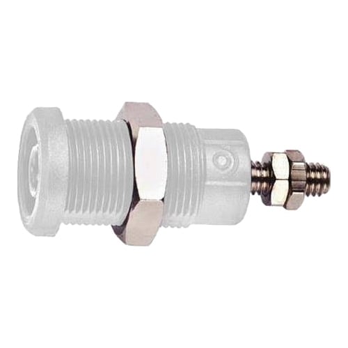 PANEL MT IEC 4MM(0.16IN)JACK FOR SHEATHED PLUG, HEX NUT, 10/PKG (WHITE)