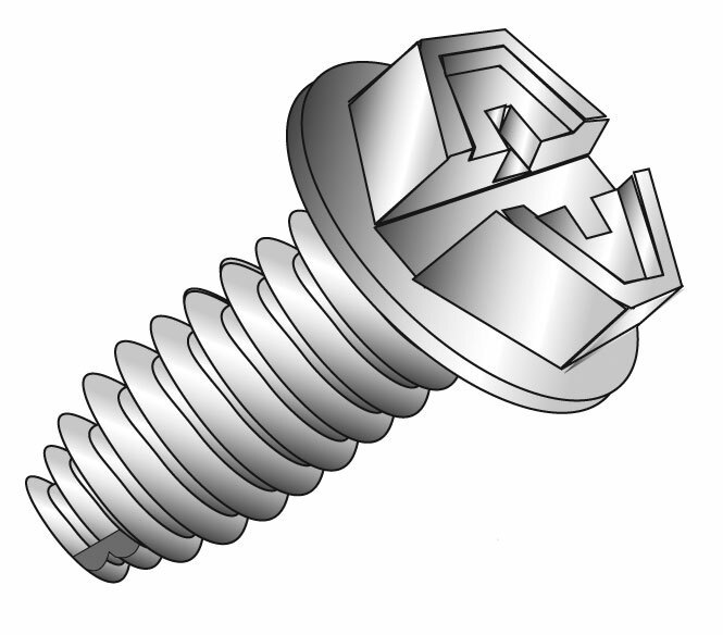 10-32 x 3/8" Green Grounding Screws, Type F Point, Hex Washer Head, Phillips/Slotted, Zinc