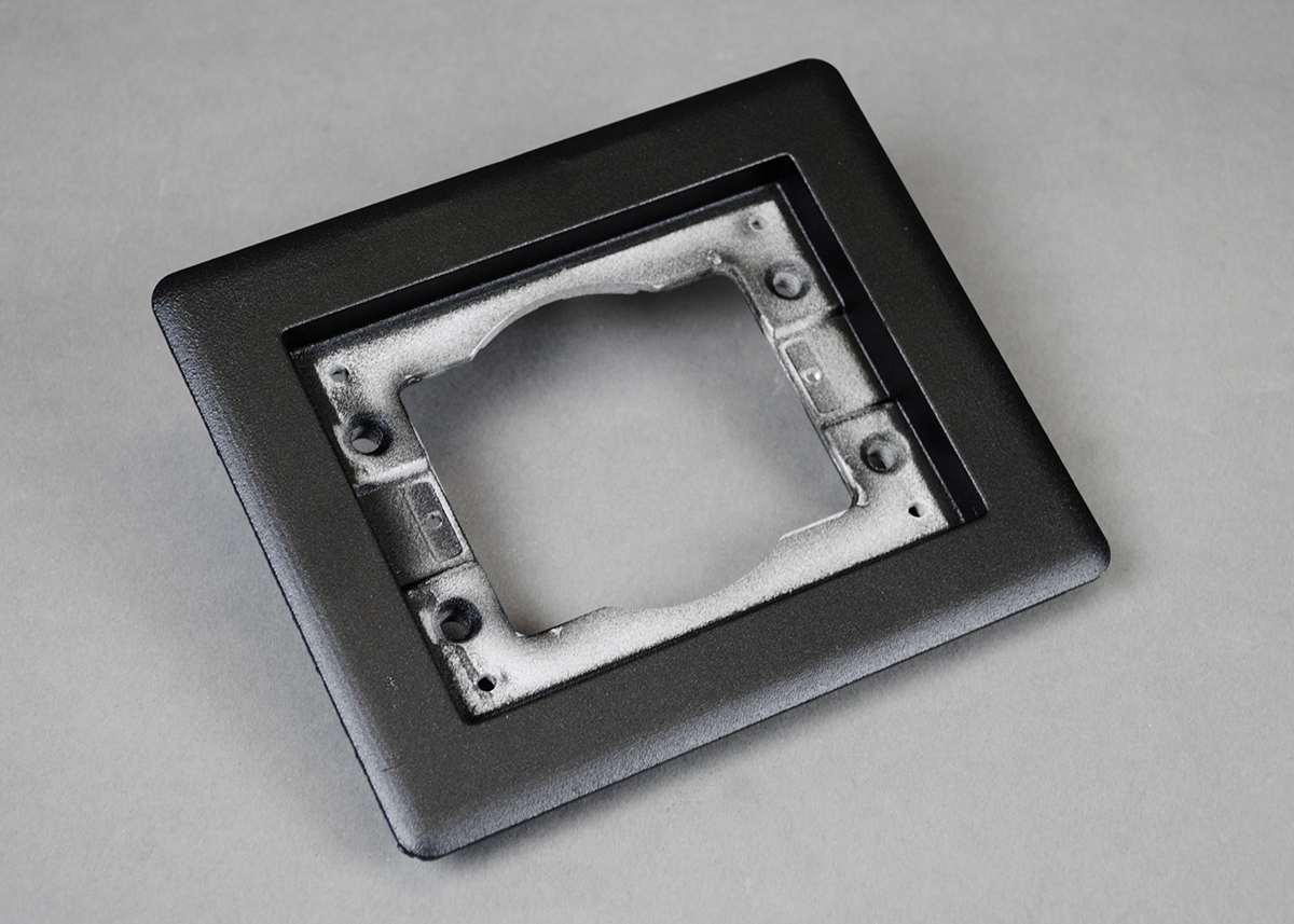 OmniBox Series 1 Gang Carpet and Tile Flange Cover Plate; 6-1/16 Inch Length x 5-1/16 Inch Width, Powder Coated Aluminum, Brass