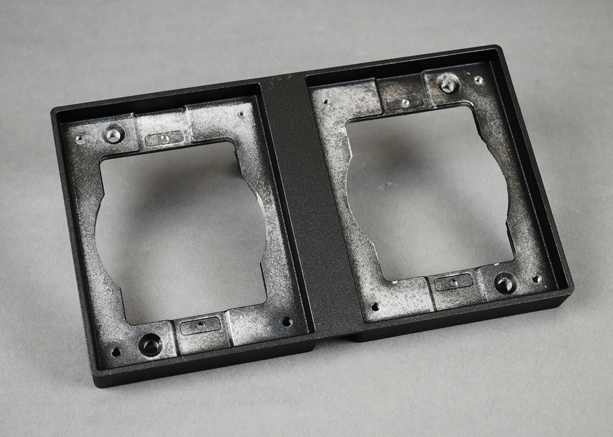 OmniBox Series 2 Gang Carpet and Tile Flange Cover Plate; 7-5/8 Inch Length x 4-1/2 Inch Width, Powder Coated Aluminum, Black