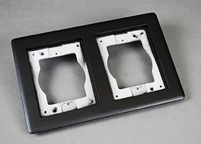 2 Gang Carpet and Tile Flange; 6-1/16 Inch x 9-1/16 Inch, Aluminum, Powder Coated Black