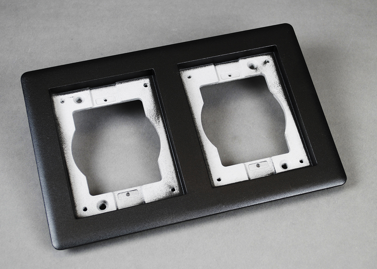 OmniBox Series 2 Gang Carpet and Tile Flange Cover Plate; 9-1/16 Inch Length x 6-1/16 Inch Width, Powder Coated Aluminum, Brass