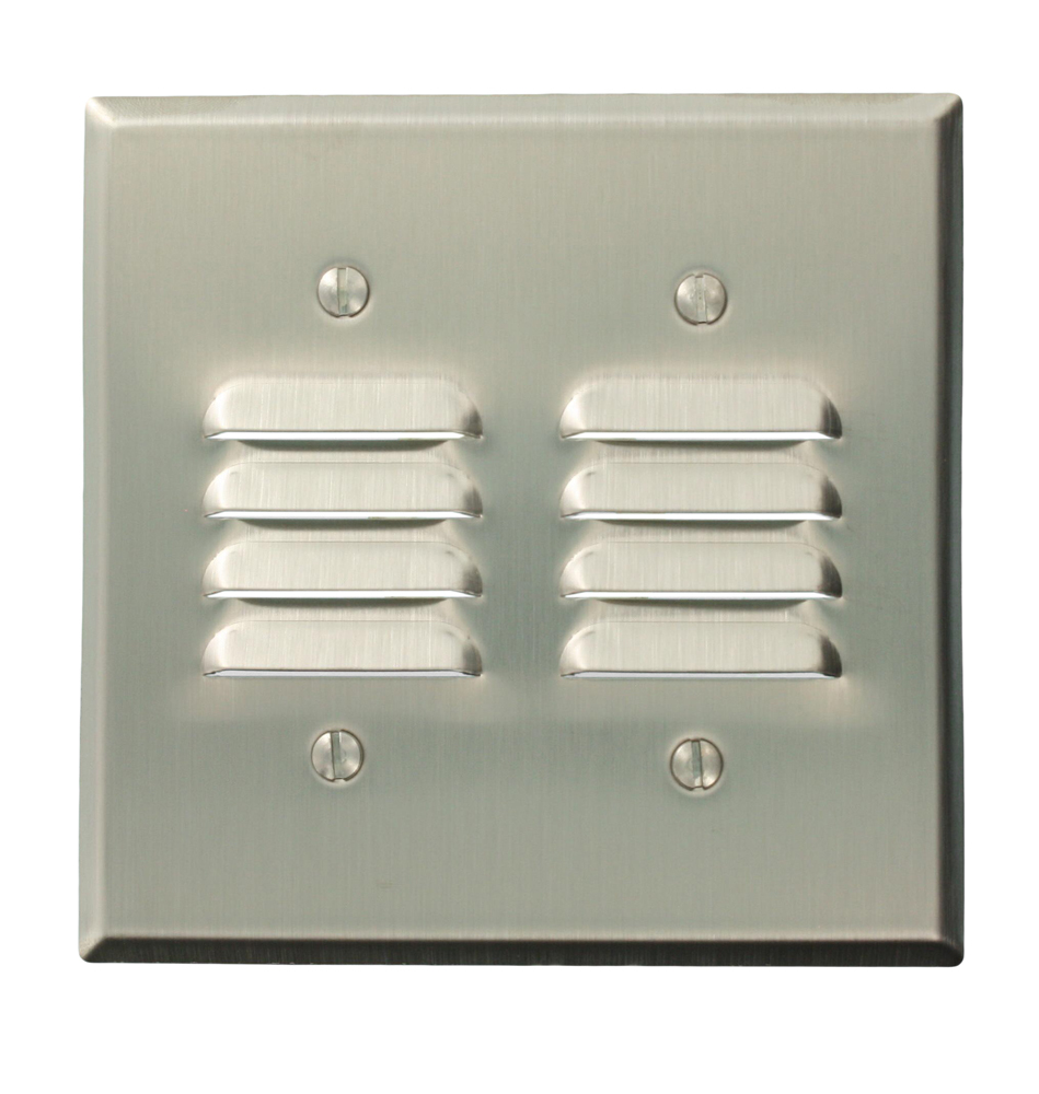 2-Gang Louvre Device Louvre Wallplate Standard Size 302 Stainless Steel Strap Mount     - Stainless Steel