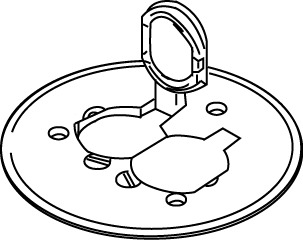 Cover Plate, Duplex, 5-1/2 in Dia, 1/2 in D, Round, Concrete Pour/Threaded Mount, For Use With: Ratchet-Pro™ 881 Floor Box, Die Cast Aluminum, Nickel